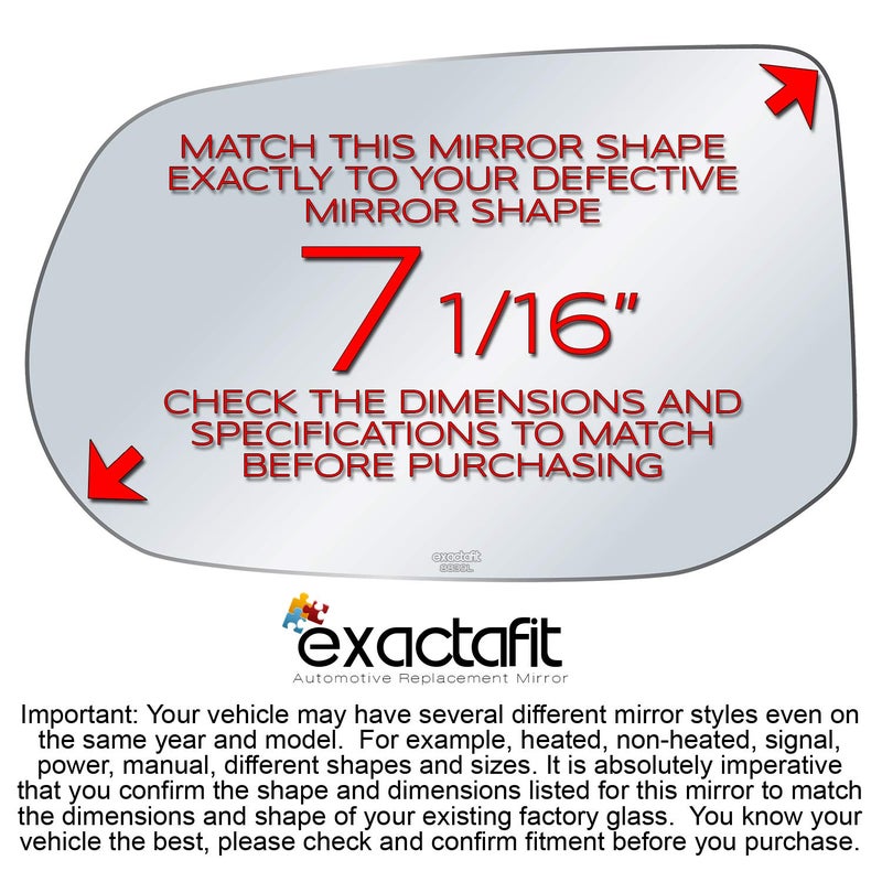 Rugged TUFF exactafit 8839L Driver Side Mirror Glass Replacement Repair Compatible With 2006 2007 2008 2009 2010 2011 Honda Civic - Image 2
